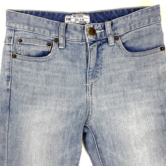 Free People High Rise Jeans Light Wash Denim Skinny Womens Sz 25 61855-16515125 - Picture 4 of 9